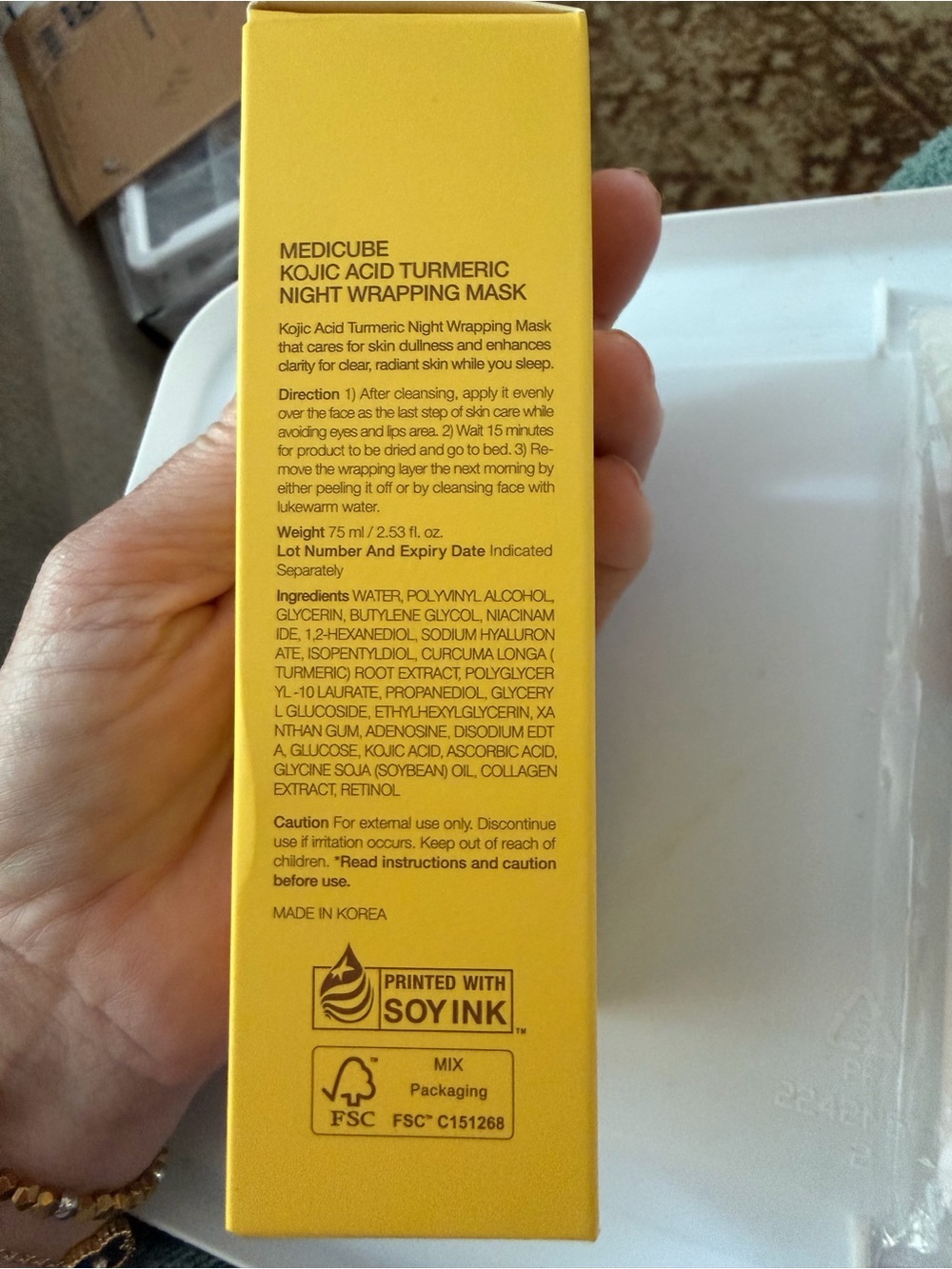 Medicube Kojic Acid Turmeric Night Wrapping Mask - Yellow, NWT - Picture 5 of 7